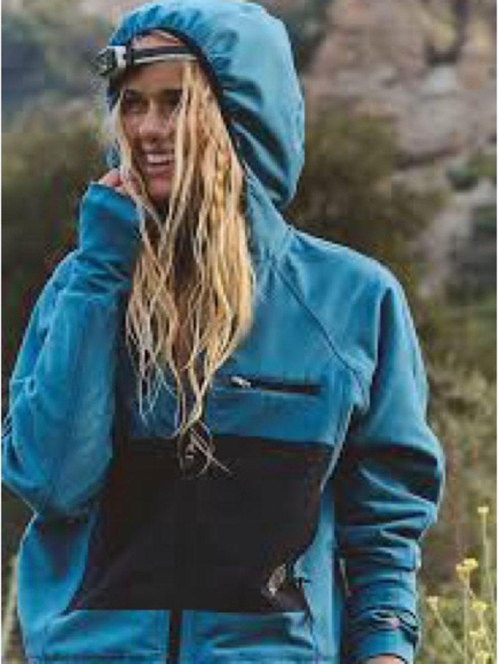 FP MOVEMENT - Tree Hugger Jacket Color Block Blue & Black NWT